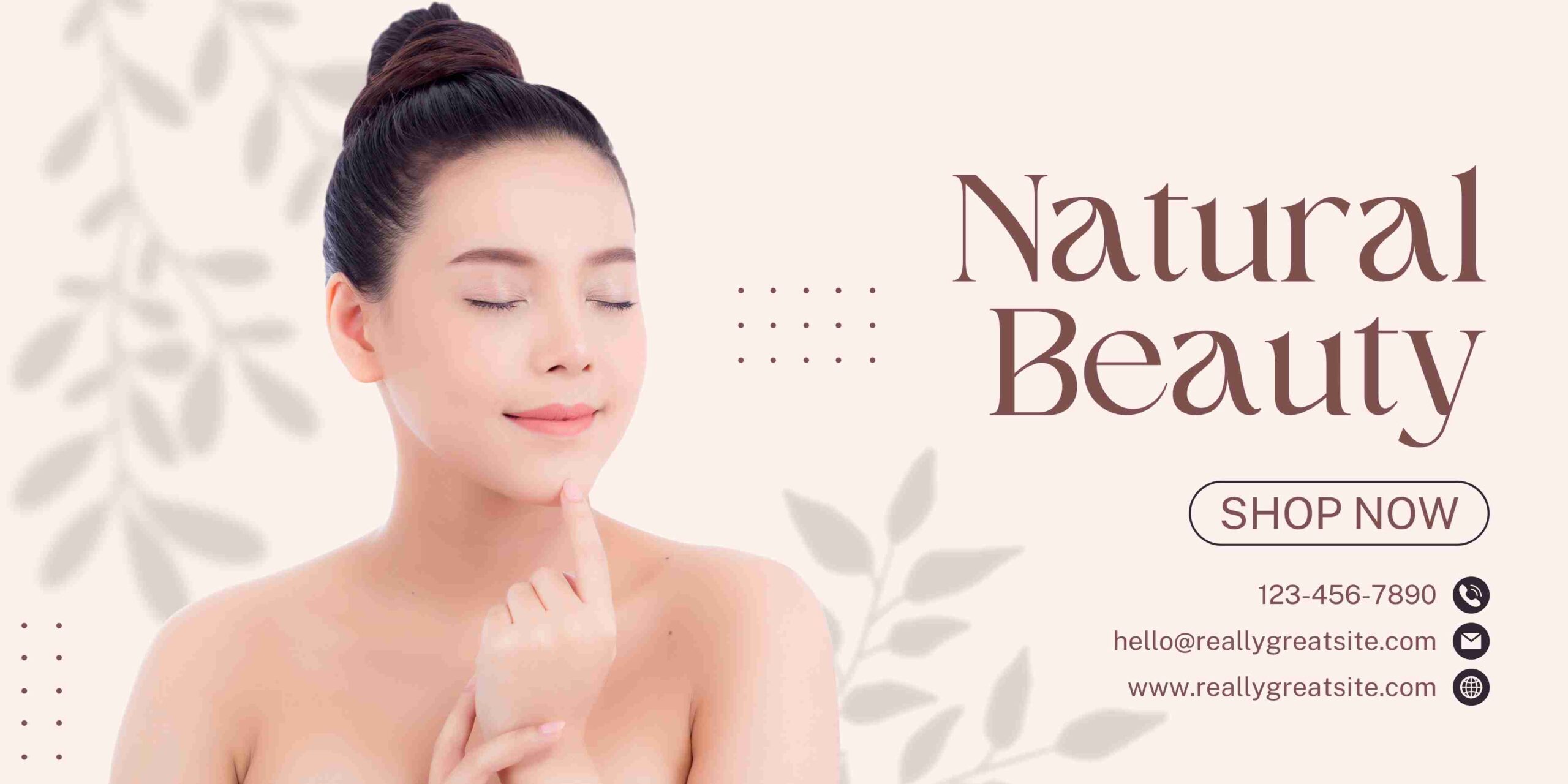 Home beige and brown minimalist natural beauty banner (landscape)